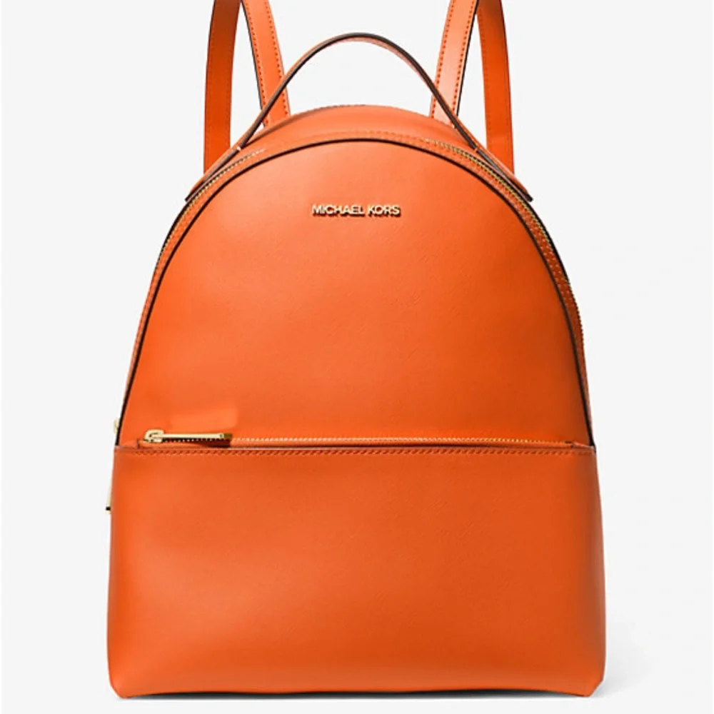 Michael Kors Orange Leather Backpack
